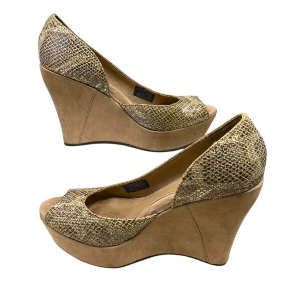 UGG Australia Toura Metallic Animal Print Peep-Toe D'Orsay Wedge - Picture 8 of 10